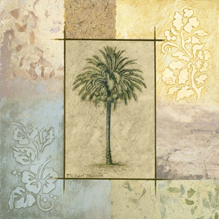 Framed Palm Woodcut II Print