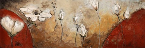 Framed Red Magic Garden I Print