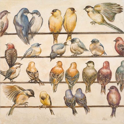 Framed Gleeful Gathering I Print