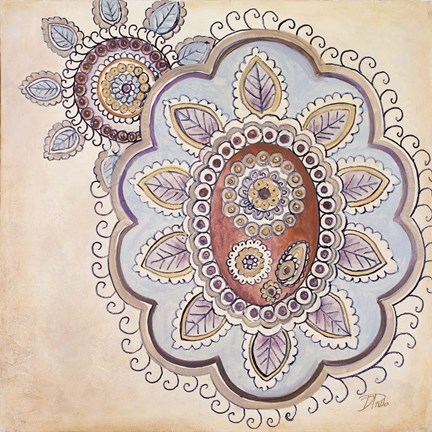 Framed Lavender Textiles II Print