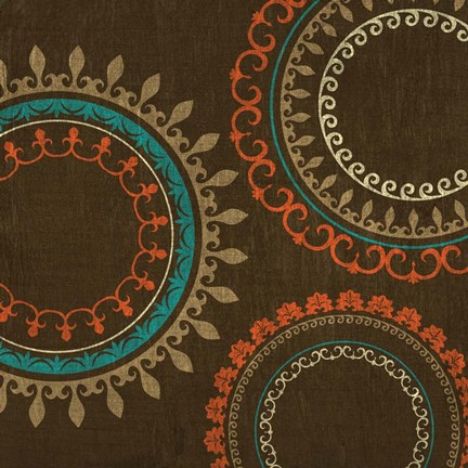 Framed Chocolate Suzani II Print