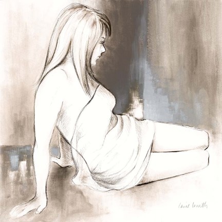 Framed Sketched Waking Woman II Print