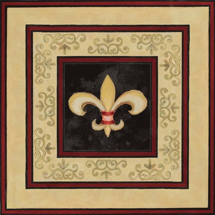 Framed Fleur de Lys I Print