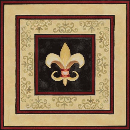 Framed Fleur de Lys II Print