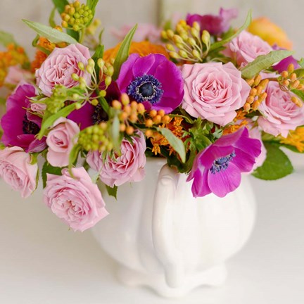 Framed Radiant Bouquet Square Print