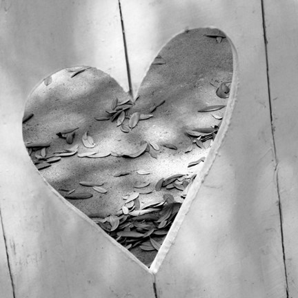 Framed B&amp;W Heart Full of Love Print