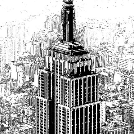 Framed Empire State Sketch Print