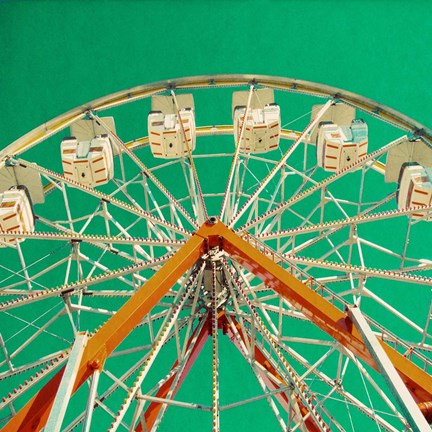 Framed Green Ferris Wheel Print