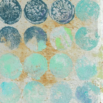 Framed Aqua Circles II Print