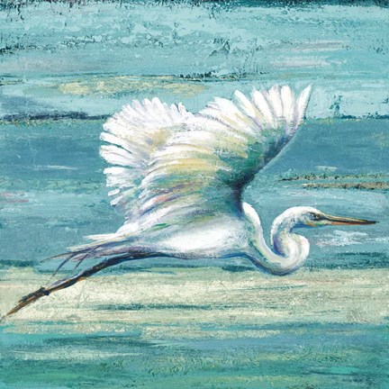 Framed Great Egret I Print