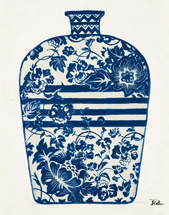 Framed Indigo Pottery II Print