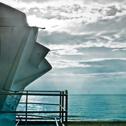 Framed On a Teal Beach I Print