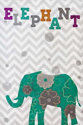 Framed Emerald Elephant Print