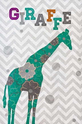 Framed Emerald Giraffe Print
