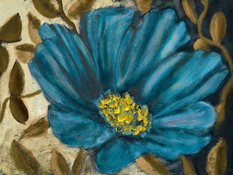 Framed Simple Blue Garden II Print