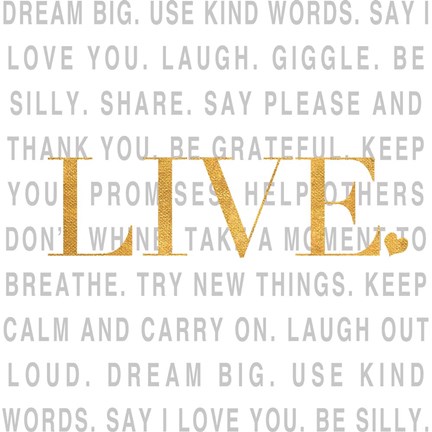 Framed Gold Love and Life II Print