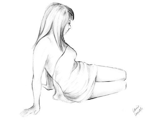 Framed Waking Woman On White I Print