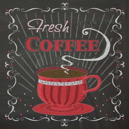 Framed Coffee Chalk Square I Print