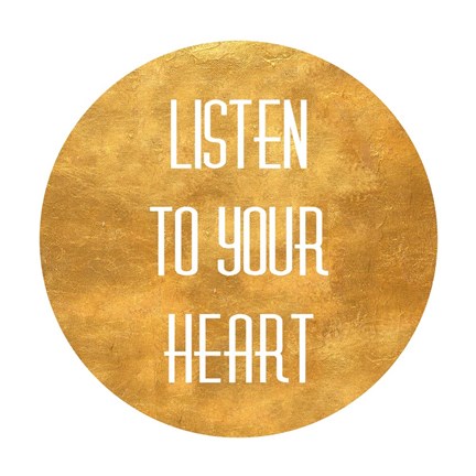 Framed Listen to Your Heart Circle Print