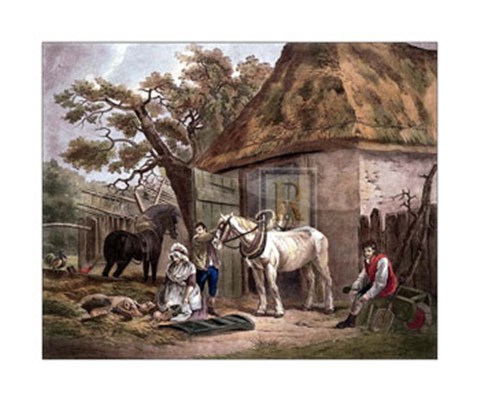 Framed Feeding the Pigs Print