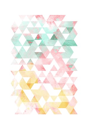 Framed Pastel Triangles Mate Print