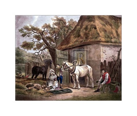 Framed Feeding the Pigs Print