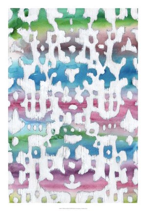Framed Watercolor Ikat I Print