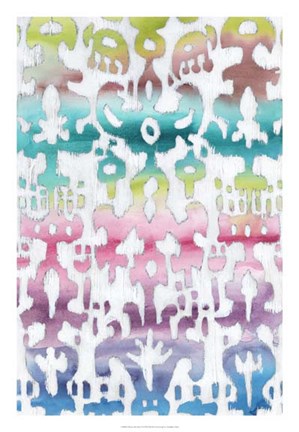 Framed Watercolor Ikat II Print