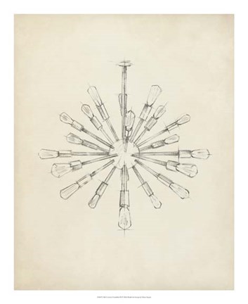 Framed Mid Century Chandelier III Print