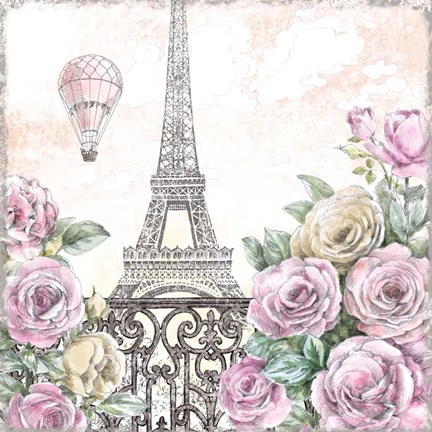 Framed Paris Roses VI Print