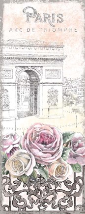 Framed Paris Roses Panel VII Print