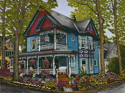 Framed Hollyhock House Print