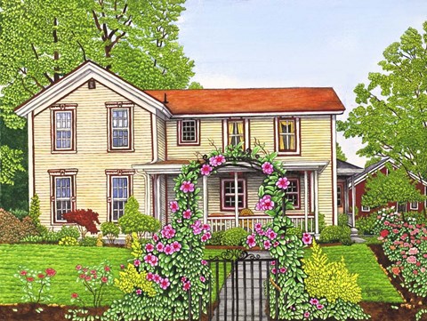 Framed Clematis Arbor Print