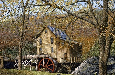 Framed Glade Creek Grist Mill I Beckley, Wv Print