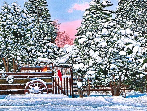 Framed Wagon Wheel Print