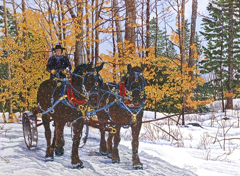 Framed Work Horses Print