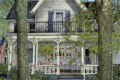 Framed Wicker And Ferns Print