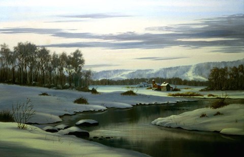 Framed Green Fields Print