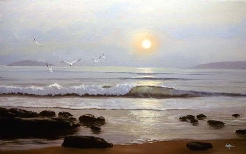 Framed Beach Sunset Print