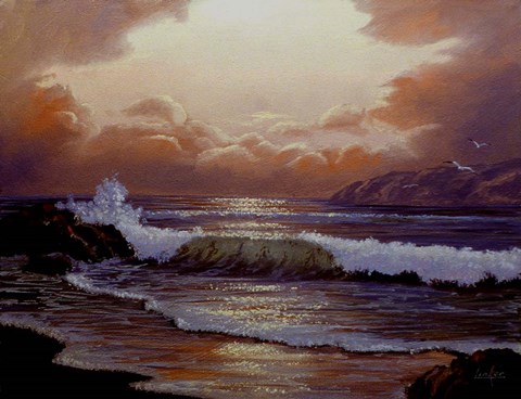 Framed Waves 1 Print