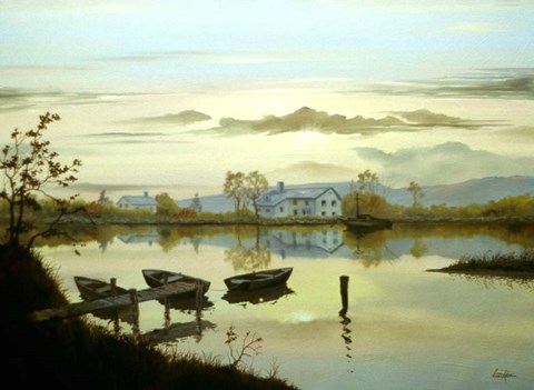 Framed Tranquil Lake Print