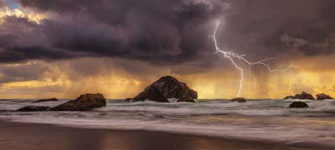 Framed Storm At Face Rock1 Print