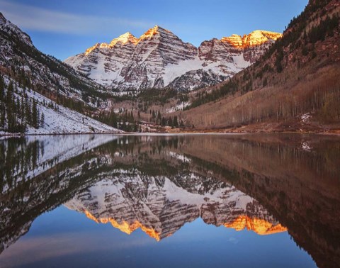 Framed Maroon Bells Alpenglow Print