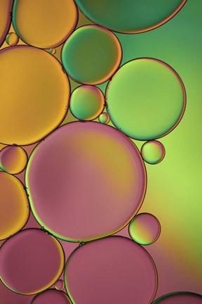 Framed Green and Orange Drops Print