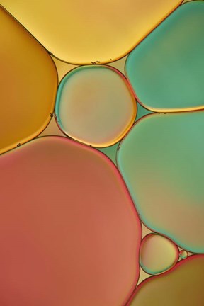 Framed Red Yellow and Green Drops Print