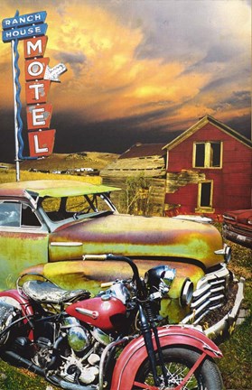 Framed Ranch House Motel Print
