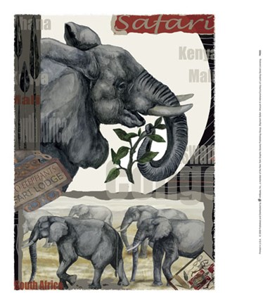 Framed Elephant Safari Print