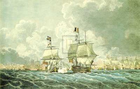 Framed Robert Cleveley - Glorious 1St June 1794 [Morning] 37x29 Print Print