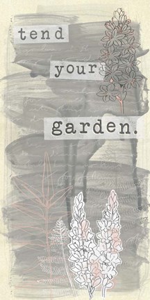 Framed Garden Scrapbook V Print