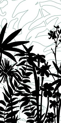 Framed Rainforest Ferns I Print